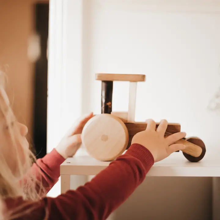 Natural Timber Steam Roller-Q Toys