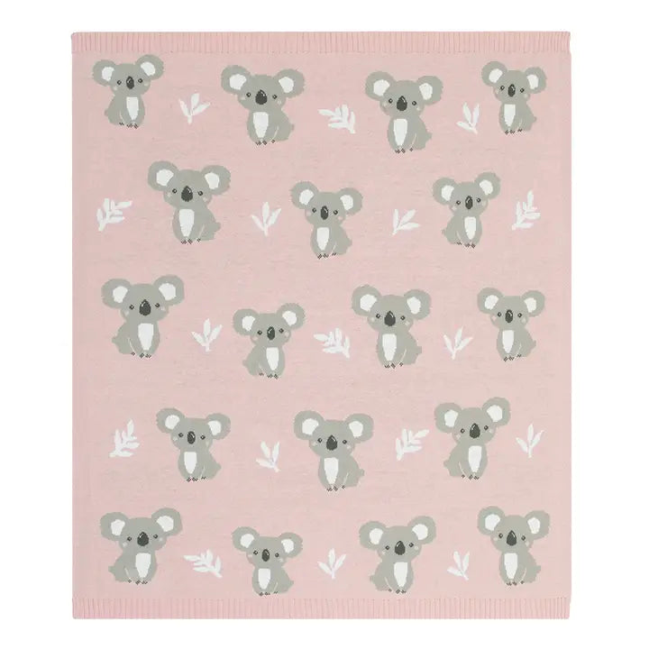 Koala/Blush Australiana Baby Blanket-Living Textiles