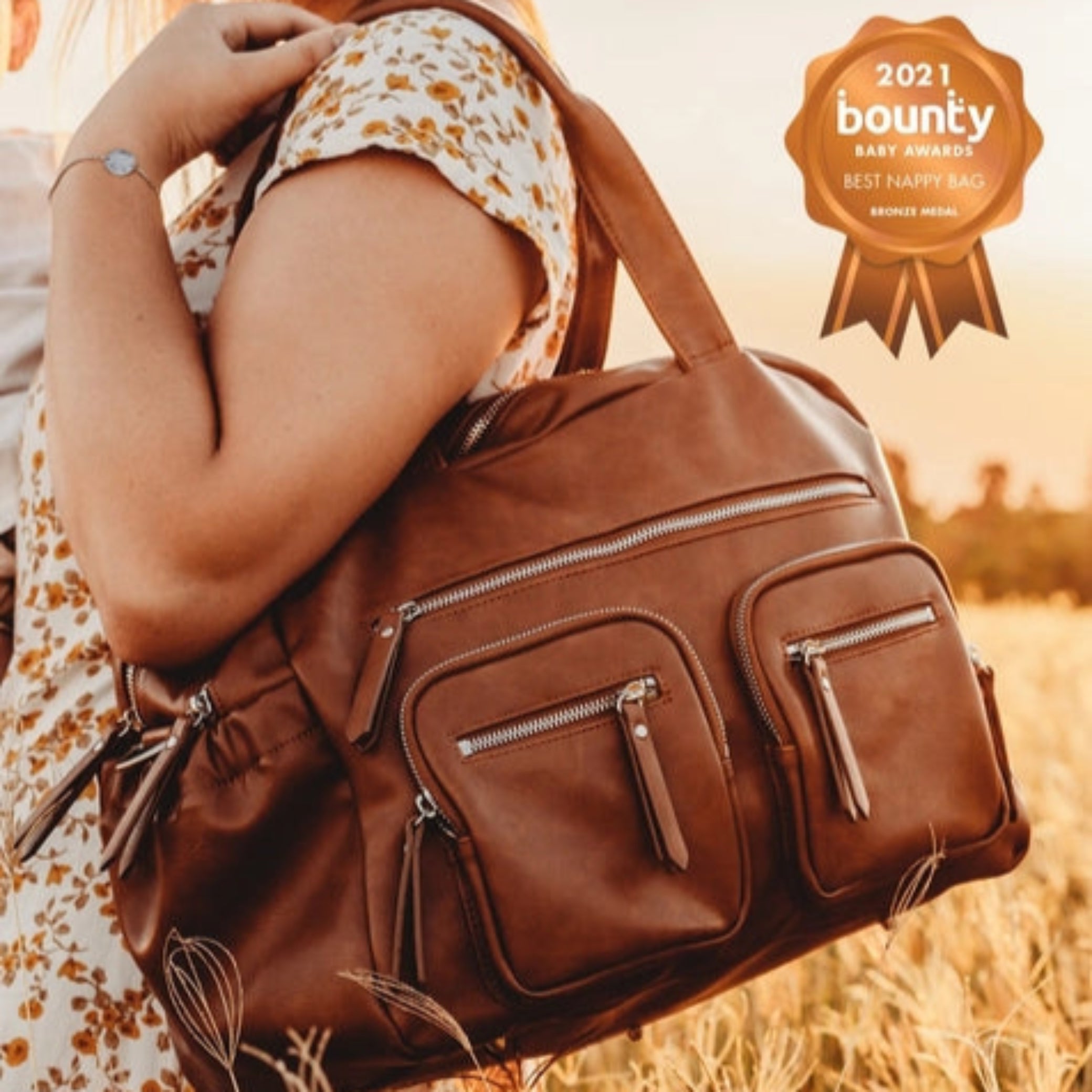 Vegan Leather Carry All Nappy Bag-Oioi