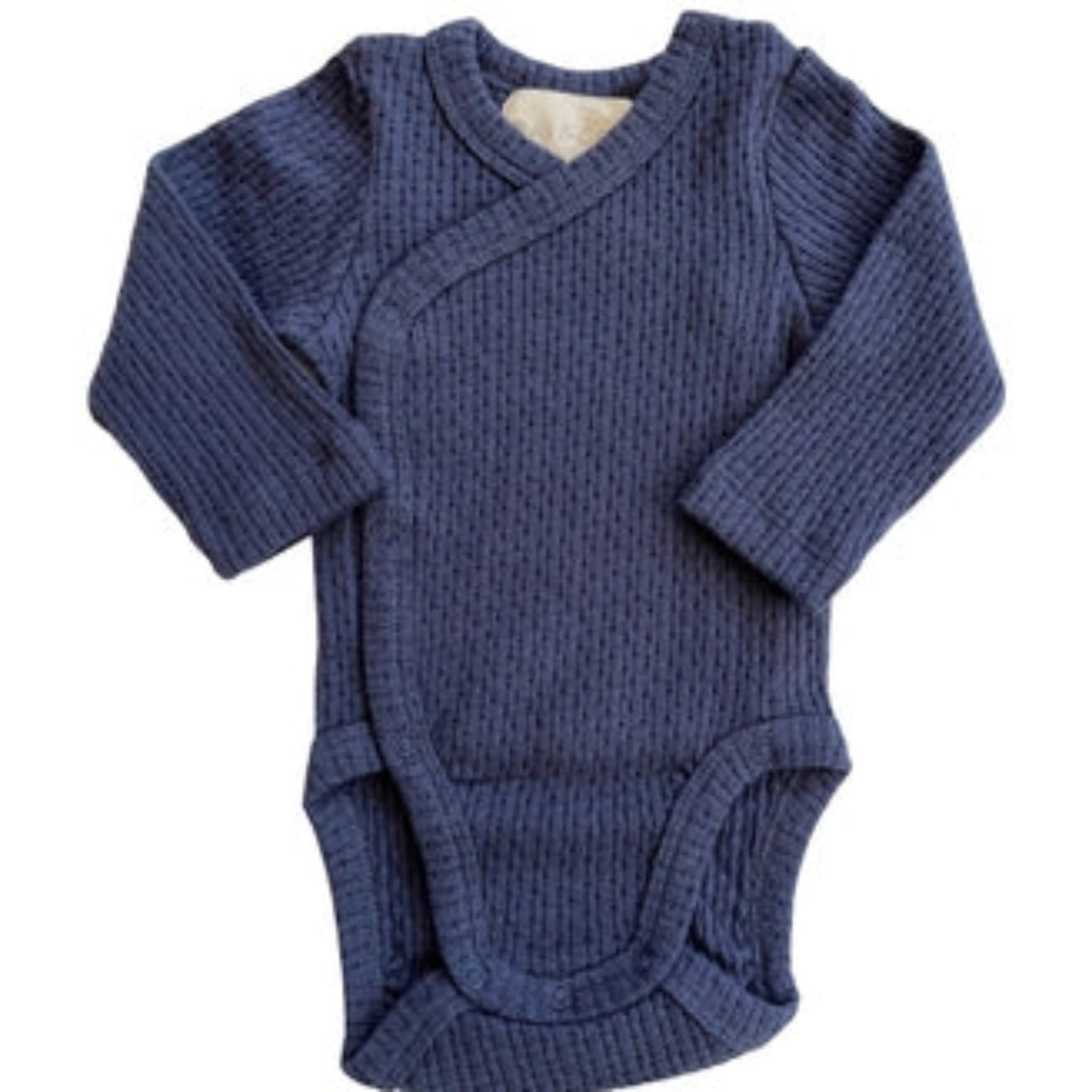 Knitted Button Kimono Bodysuit Navy | RAI & CO