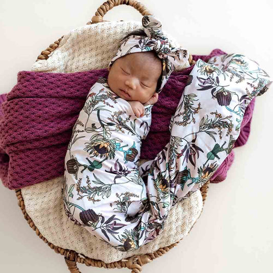 Banksia | Baby Jersey Wrap & Topknot Set