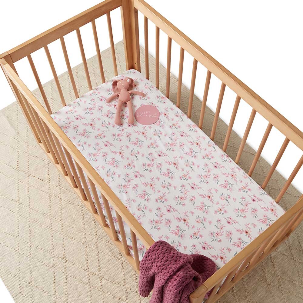 Camille Fitted Cot Sheet-Snuggle Hunny