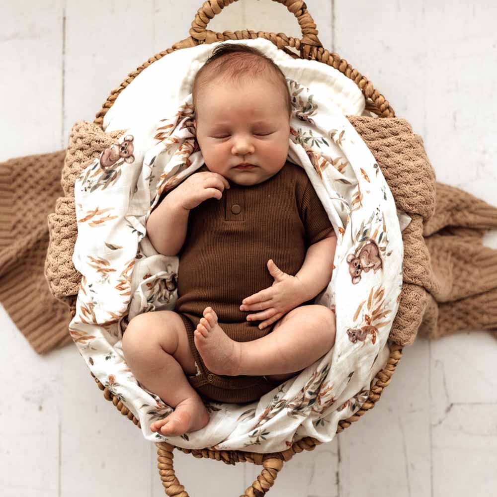 Chocolate  Organic Short Sleeve Bodysuit-Snuggle Hunny