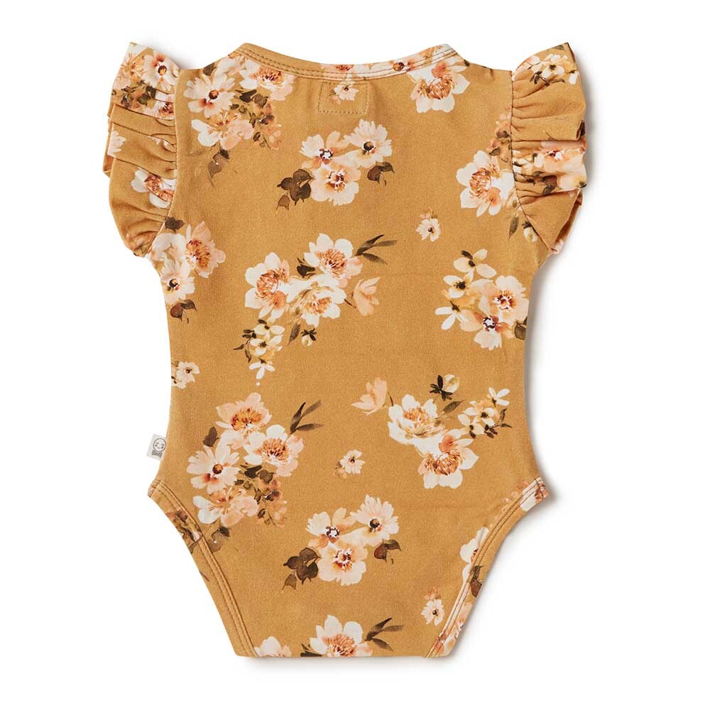 Golden Flower | Organic Short Sleeve Bodysuit