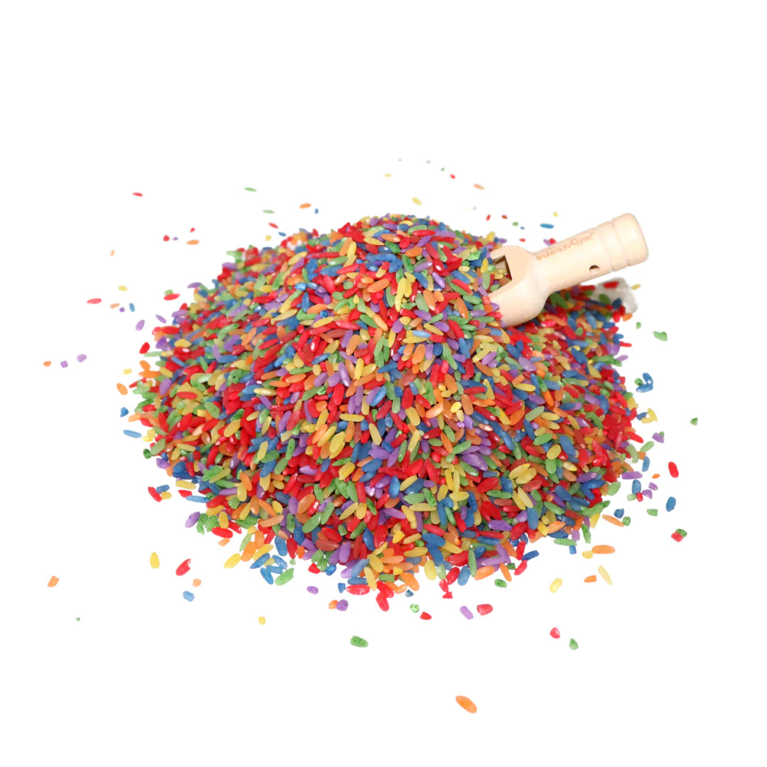 Sensory Rice + Wooden Scoop | Jellystone Designs