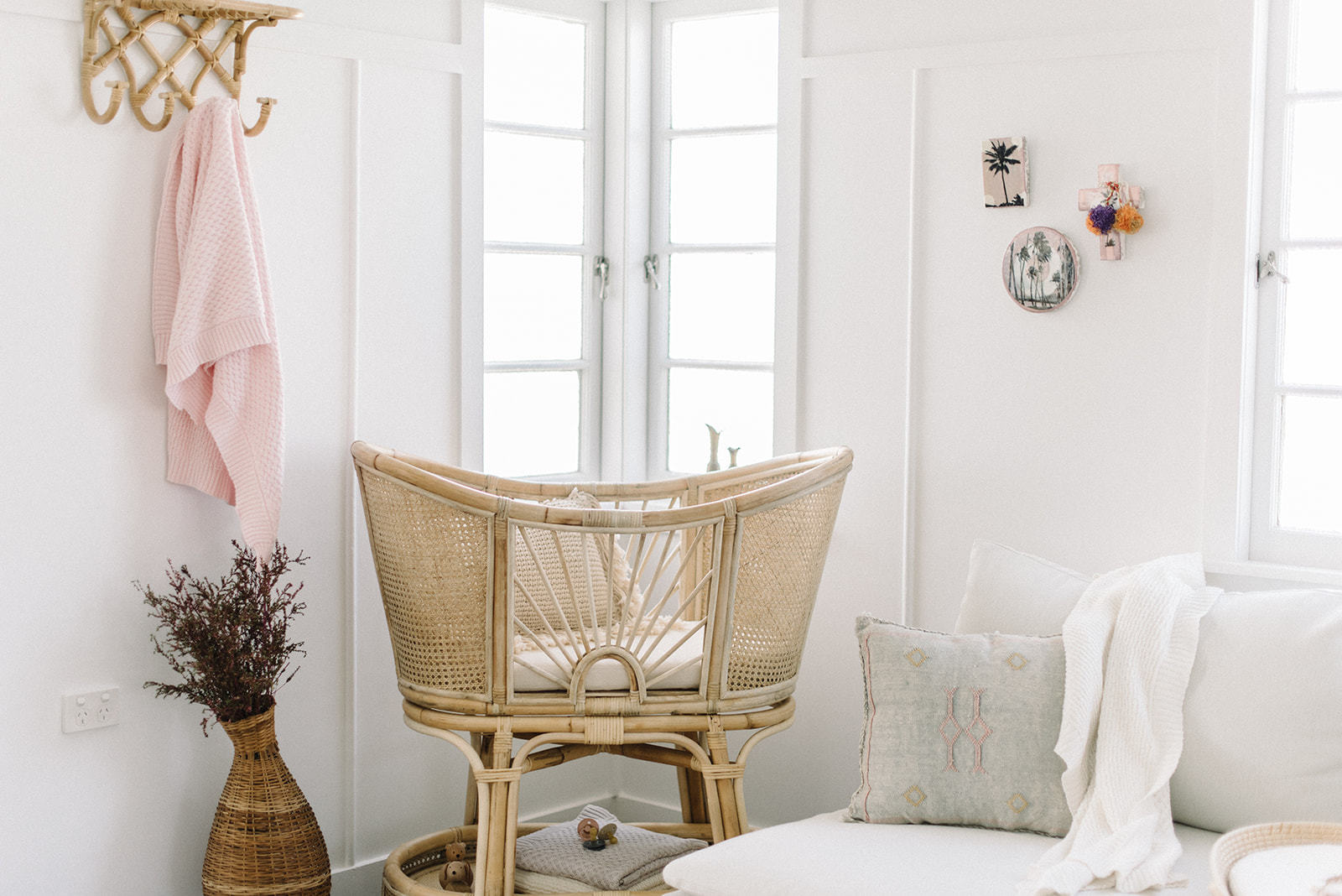 Blush Pink Diamond Knit Baby Blanket-Snuggle Hunny