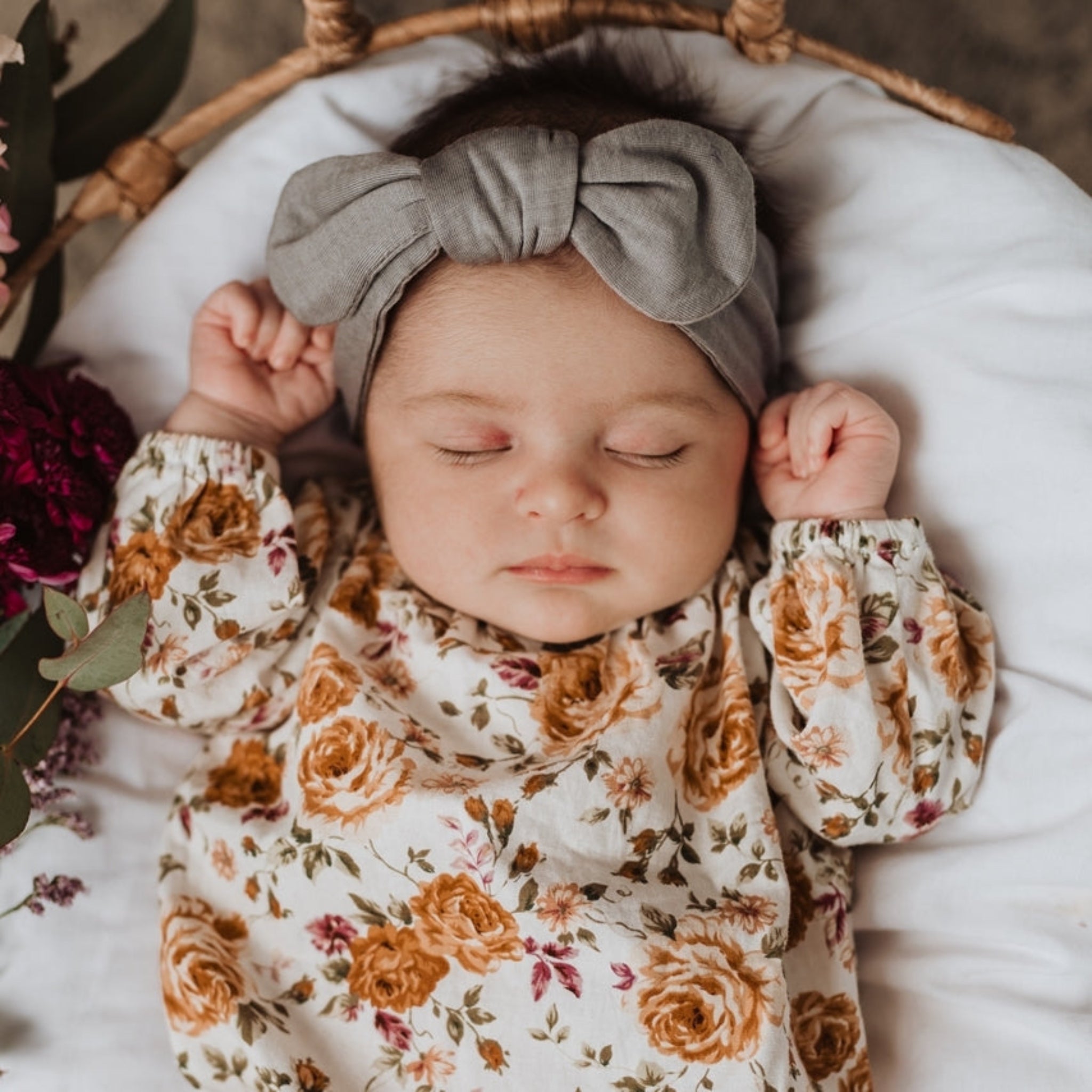 Classic Grey Topknot Headband- Snuggle Hunny
