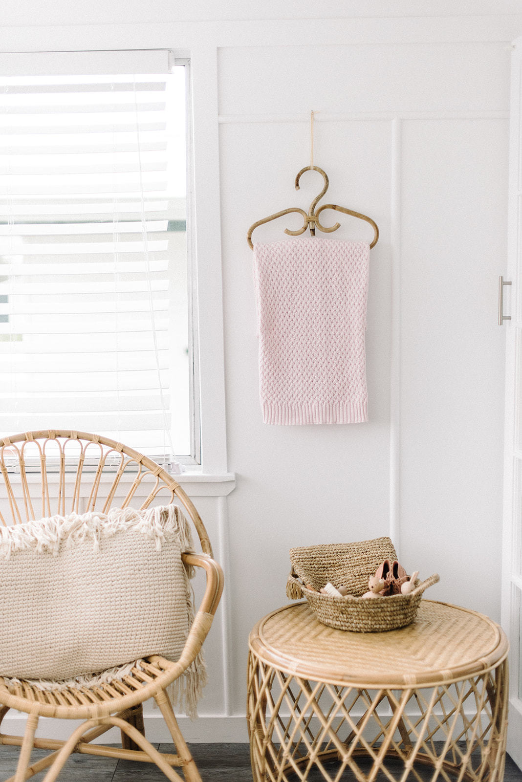 Blush Pink Diamond Knit Baby Blanket-Snuggle Hunny