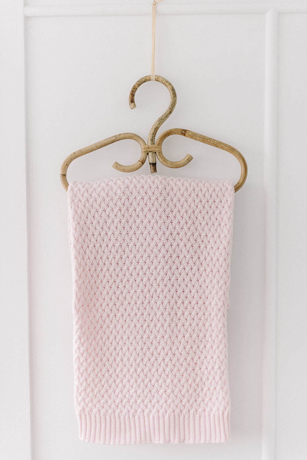 Blush Pink Diamond Knit Baby Blanket-Snuggle Hunny