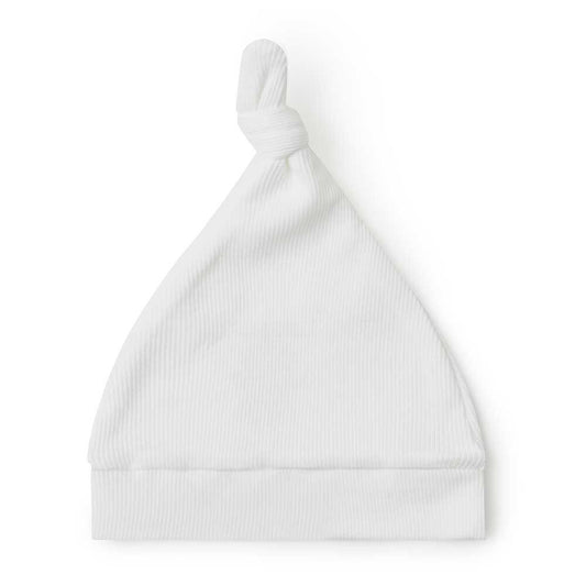 Milk Ribbed Organic Knotted Beanie-Snuggle Hunny